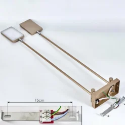 Lampes Dorées-hofstein Plafonnier Anneau LED Chrome, Or, 2 lumières