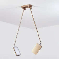 Lampes Dorées-hofstein Plafonnier Anneau LED Chrome, Or, 2 lumières