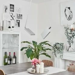 hofstein Plafonnier Anneau LED Chrome, Argenté, 2 lumières