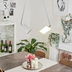 hofstein Plafonnier Anneau LED Chrome, Argenté, 2 lumières