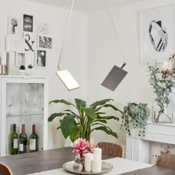 hofstein Plafonnier Anneau LED Chrome, Argenté, 2 lumières