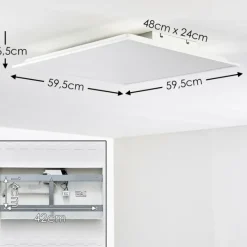 hofstein Plafonnier Antria LED Blanc, 1 lumière, Télécommandes, Changeur de couleurs