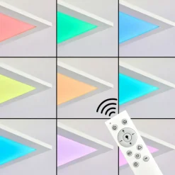 hofstein Plafonnier Antria LED Blanc, 1 lumière, Télécommandes, Changeur de couleurs