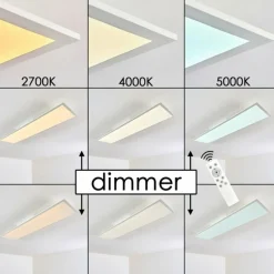 hofstein Plafonnier Antria LED Blanc, 1 lumière, Télécommandes, Changeur de couleurs