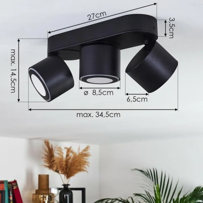 hofstein Plafonnier Appleton LED Noir, 3 lumières