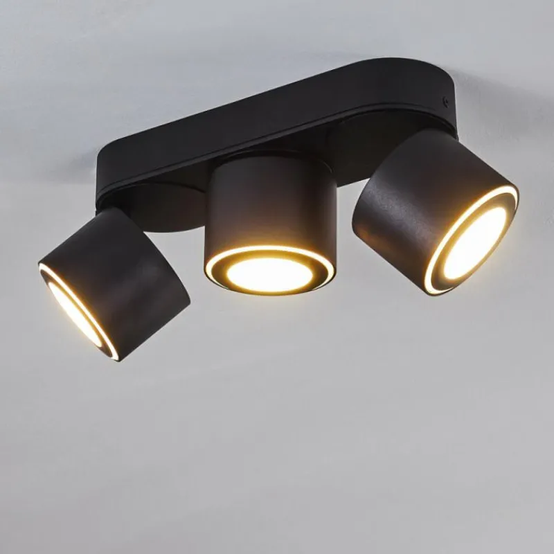hofstein Plafonnier Appleton LED Noir, 3 lumières