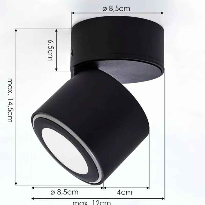 hofstein Plafonnier Appleton LED Noir, 1 lumière