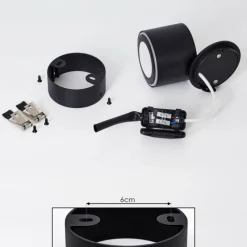 hofstein Plafonnier Appleton LED Noir, 1 lumière