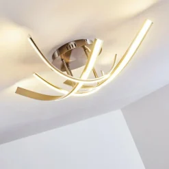 hofstein Plafonnier Aranu LED Nickel mat, 4 lumières