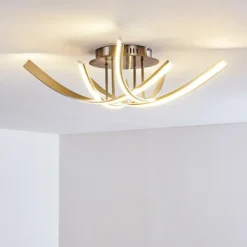 hofstein Plafonnier Aranu LED Nickel mat, 4 lumières