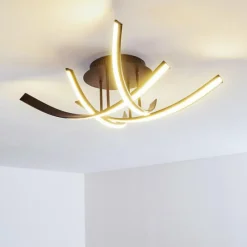 hofstein Plafonnier Aranu LED Rouille, 4 lumières* Éclairage Led