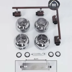 Suspension Verre Fumé-hofstein Plafonnier Arconciel Brun, 4 lumières