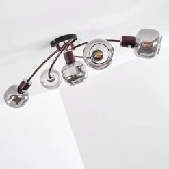 Suspension Verre Fumé-hofstein Plafonnier Arconciel Brun, 5 lumières