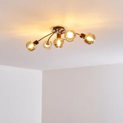 Suspension Verre Fumé-hofstein Plafonnier Arconciel Brun, 5 lumières