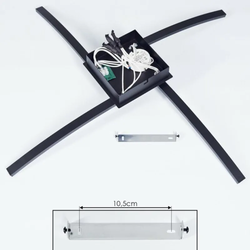 hofstein Plafonnier Aringa LED Noir, 1 lumière