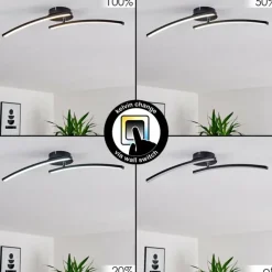 hofstein Plafonnier Aringa LED Noir, 1 lumière