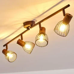 Luminaires Rustiques-hofstein Plafonnier Arjen Brun, Rouille, 4 lumières