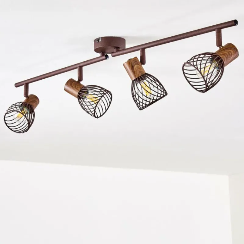 Luminaires Rustiques-hofstein Plafonnier Arjen Brun, Rouille, 4 lumières