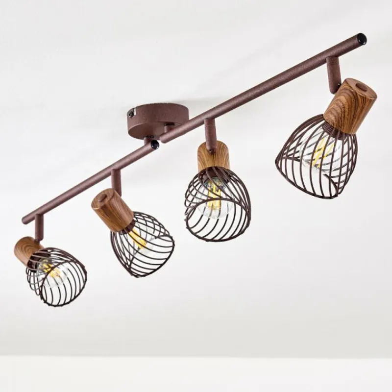 Luminaires Rustiques-hofstein Plafonnier Arjen Brun, Rouille, 4 lumières