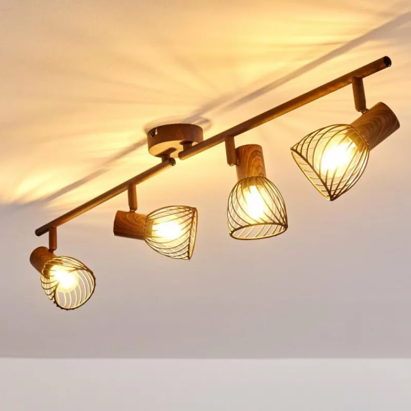 Luminaires Rustiques-hofstein Plafonnier Arjen Brun, Rouille, 4 lumières