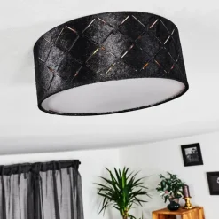 Lampes En Tissu-hofstein Plafonnier Arnoya Cuivre, Noir, 1 lumière