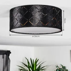 Lampes En Tissu-hofstein Plafonnier Arnoya Cuivre, Noir, 1 lumière