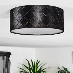 Lampes En Tissu-hofstein Plafonnier Arnoya Cuivre, Noir, 1 lumière