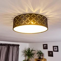 Lampes En Tissu-hofstein Plafonnier Arnoya Cuivre, Noir, 2 lumières