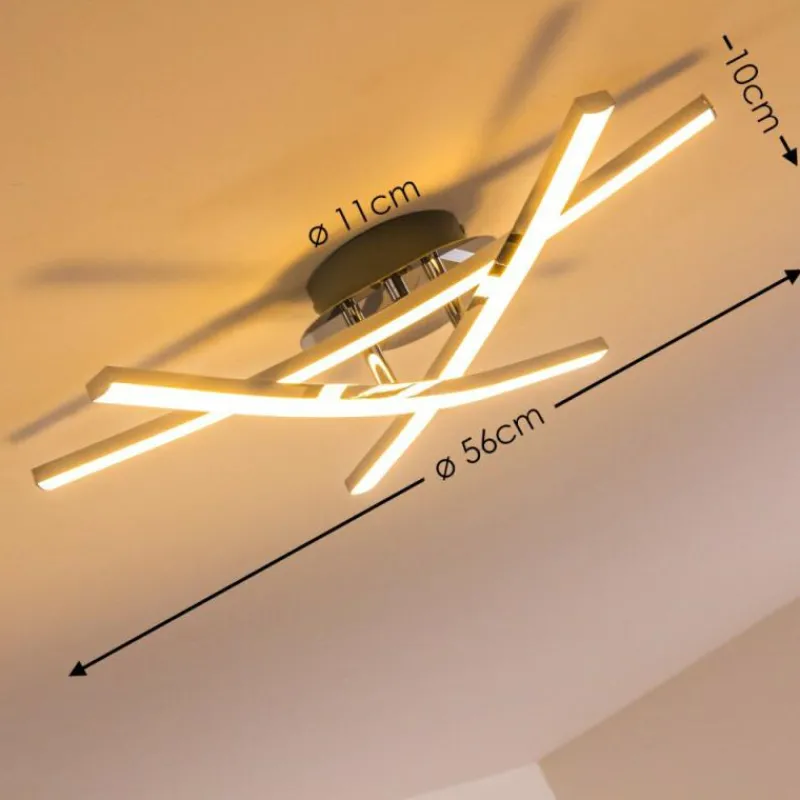 hofstein Plafonnier ATOME LED Chrome, 3 lumières