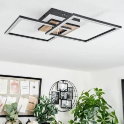 Luminaires Scandinaves-hofstein Plafonnier Audouin LED Couleur bois, 1 lumière, Télécommandes