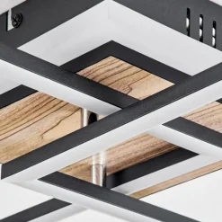 Luminaires Scandinaves-hofstein Plafonnier Audouin LED Couleur bois, 1 lumière, Télécommandes