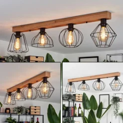 Luminaires Scandinaves-hofstein Plafonnier Aumal Couleur bois, 4 lumières