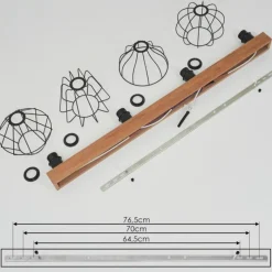 Luminaires Scandinaves-hofstein Plafonnier Aumal Couleur bois, 4 lumières