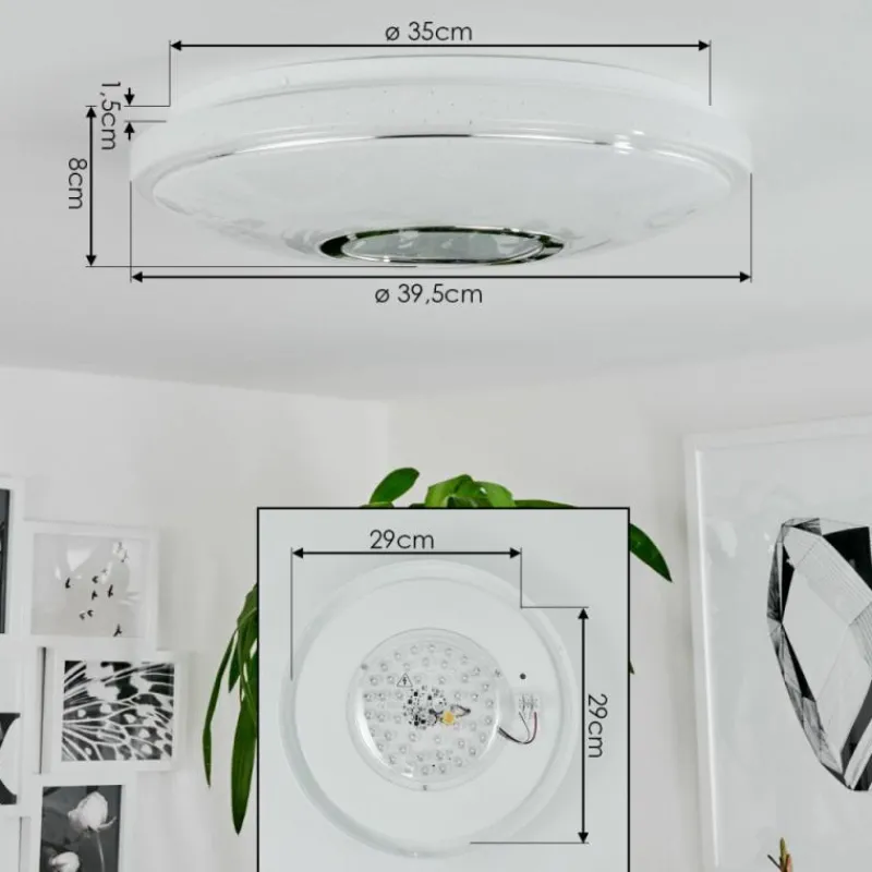 hofstein Plafonnier Auxerre LED Blanc, 1 lumière
