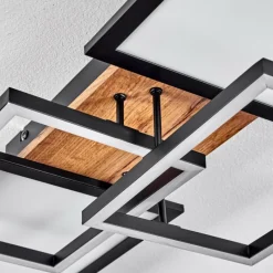 hofstein Plafonnier Avelal LED Brun, Couleur bois, Noir, 1 lumière