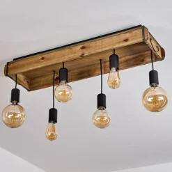 Lampes Vintages & Rétros-hofstein Plafonnier Avestruz Écru, Noir, 6 lumières