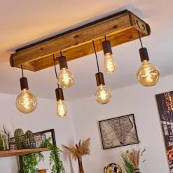 Lampes Vintages & Rétros-hofstein Plafonnier Avestruz Écru, Noir, 6 lumières