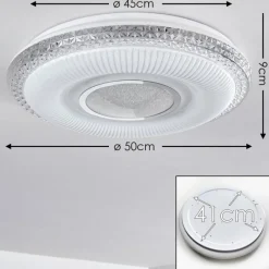 hofstein Plafonnier Avoriaz LED Blanc, 2 lumières, Télécommandes, Changeur de couleurs