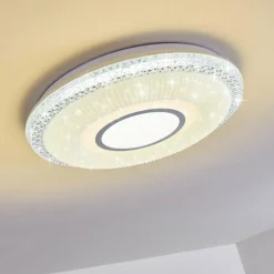 hofstein Plafonnier Avoriaz LED Blanc, 2 lumières, Télécommandes, Changeur de couleurs