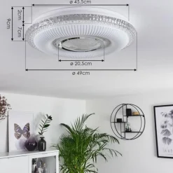 hofstein Plafonnier Avoriaz LED Transparent, Blanc, 1 lumière, Télécommandes