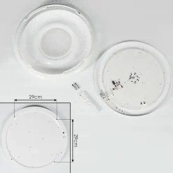 hofstein Plafonnier Avoriaz LED Transparent, Blanc, 1 lumière, Télécommandes