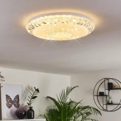 hofstein Plafonnier Avoriaz LED Transparent, Blanc, 1 lumière, Télécommandes