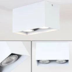 hofstein Plafonnier Awuna Blanc, 2 lumières