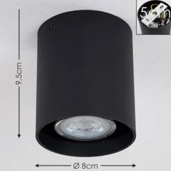 hofstein Plafonnier Awuna Noir, 1 lumière