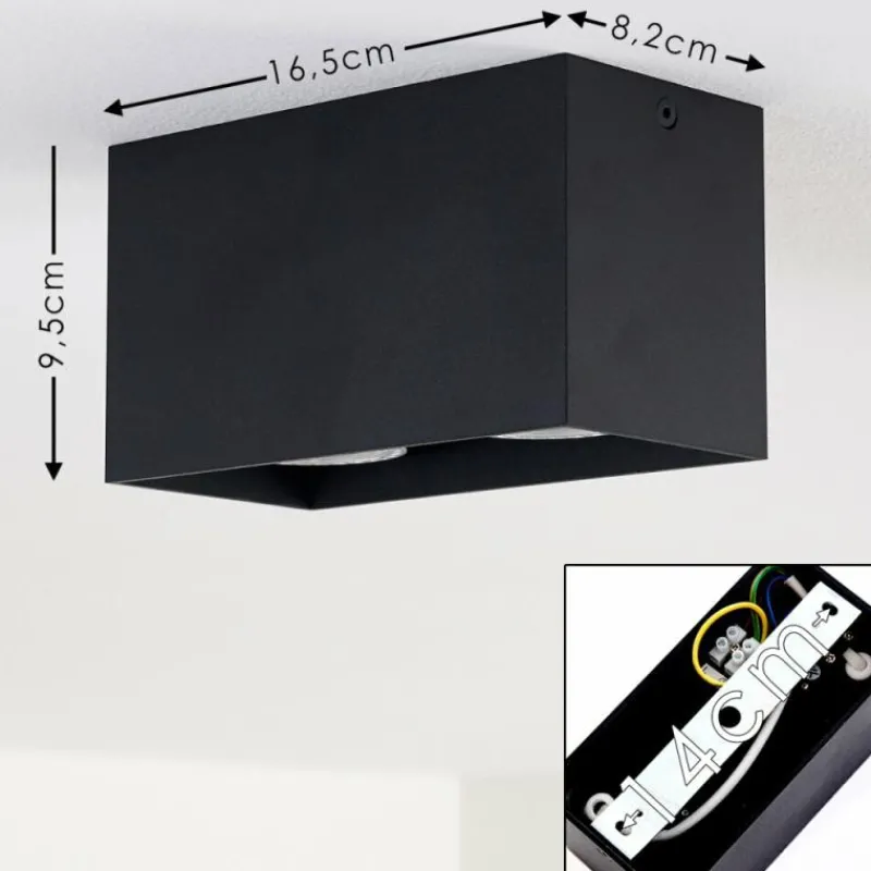 hofstein Plafonnier Awuna Noir, 2 lumières