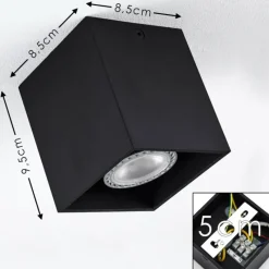 hofstein Plafonnier Awuna Noir, 1 lumière