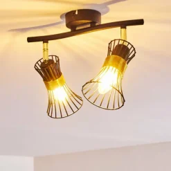 Lampes Dorées-hofstein Plafonnier Ayen Noir doré, 2 lumières