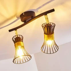 Lampes Dorées-hofstein Plafonnier Ayen Noir doré, 2 lumières