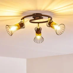 Lampes Dorées-hofstein Plafonnier Ayen Noir doré, 3 lumières