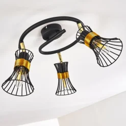 Lampes Dorées-hofstein Plafonnier Ayen Noir doré, 3 lumières